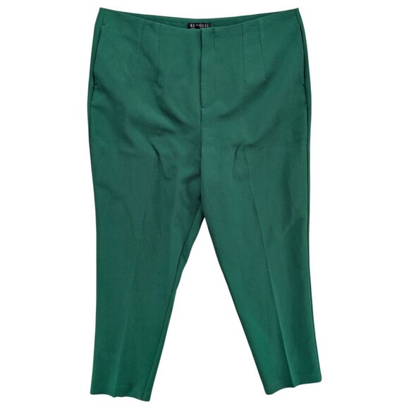 Eloquii Green Pants Women Flat Front Tapered Stretch Slacks Size 20 - Picture 1 of 11